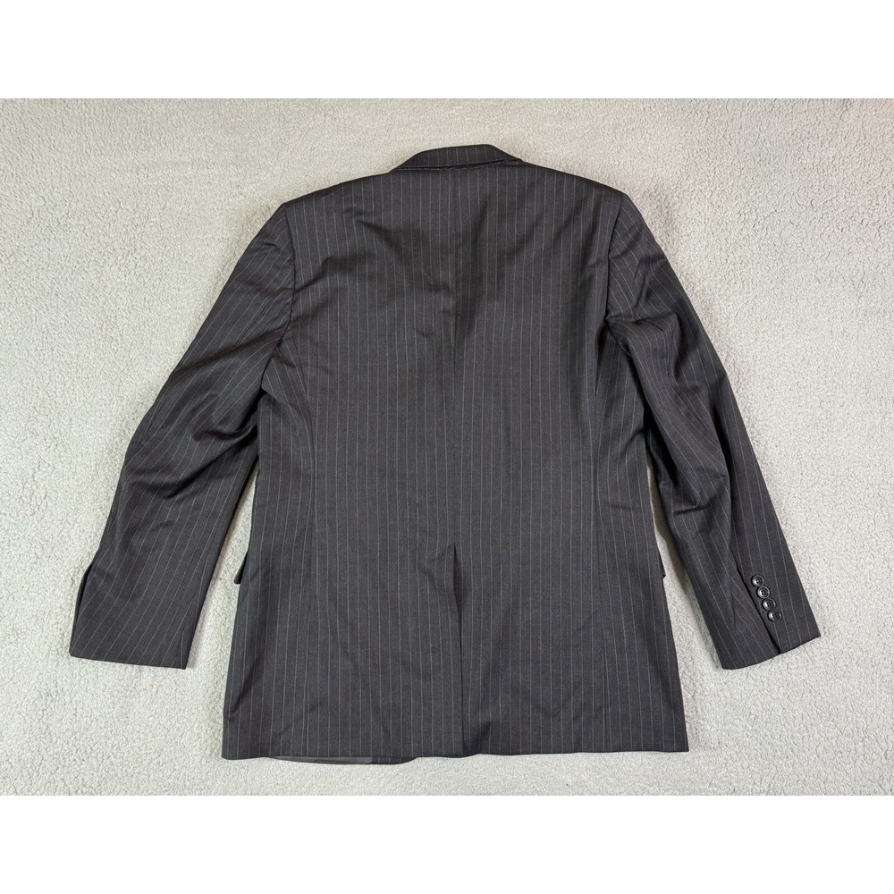 Brooks Brothers Suit Jacket 42 R Charcoal Wool Striped Estrato Fitzgerald USA - Picture 8 of 16